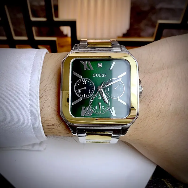 Guess Integrity Green Trendy Two-tone Men’s Watch- GW0631G1